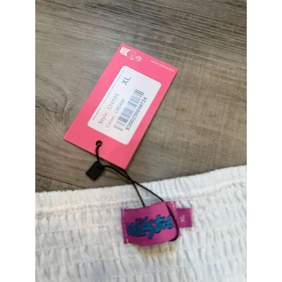 edikted Harleigh Ruffled Linen Look Tube Top Size XL - Picture 4 of 4